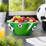 Ensaladera de Melamina 19.5 Cm con Diseño Mundial Balones de Fútbol y Cancha