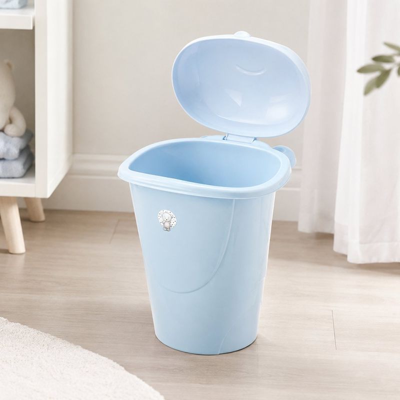 Cesta para Ropa Infantil con Tapa de 5 Litros Color Celeste