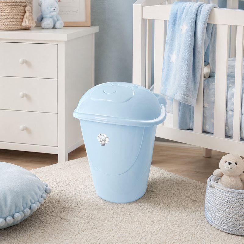Cesta para Ropa Infantil con Tapa de 5 Litros Color Celeste