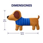 Cojín de Peluche Diseño Perrito Color Café y Azul