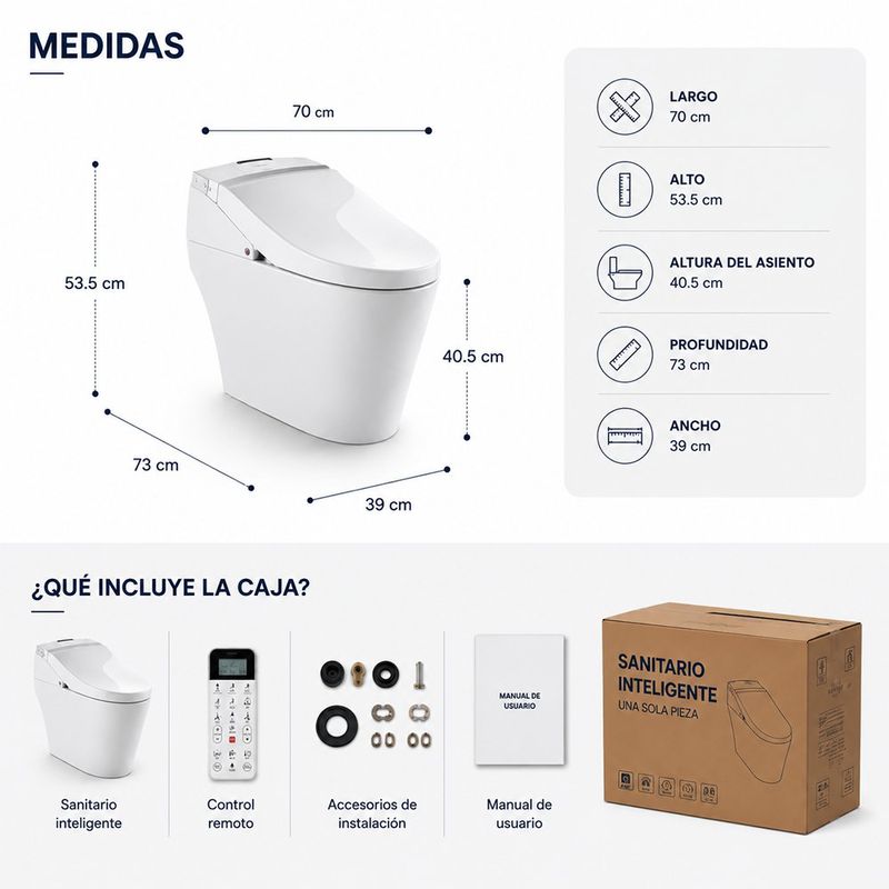 Sanitario de Cierre Lento Funzionale Smart Blanco