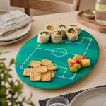 Plato Ovalado para Servir de Melamina 30 Cm con Diseño Mundial de Cancha de Fútbol