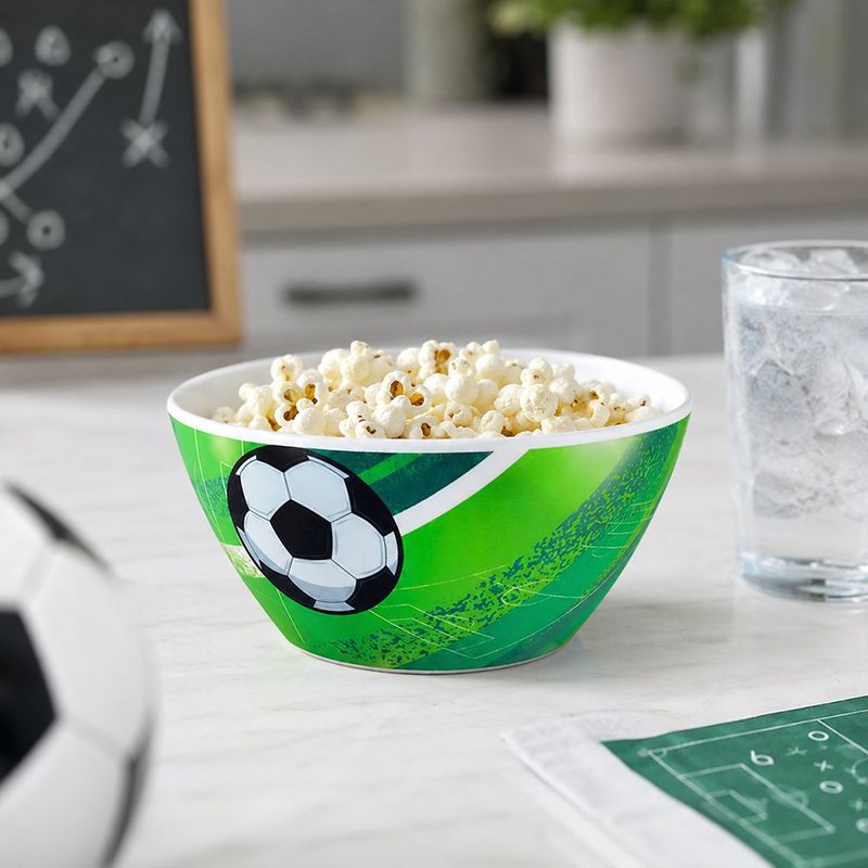 Plato Hondo de Melamina 14.2 Cm con Diseño Mundial Balón de Fútbol