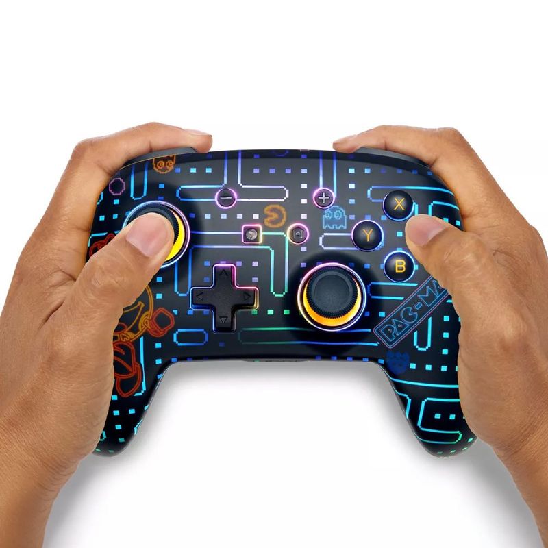 Control Inalámbrico para Nintendo Switch con Iluminación LED Diseño Pac-Man Retro