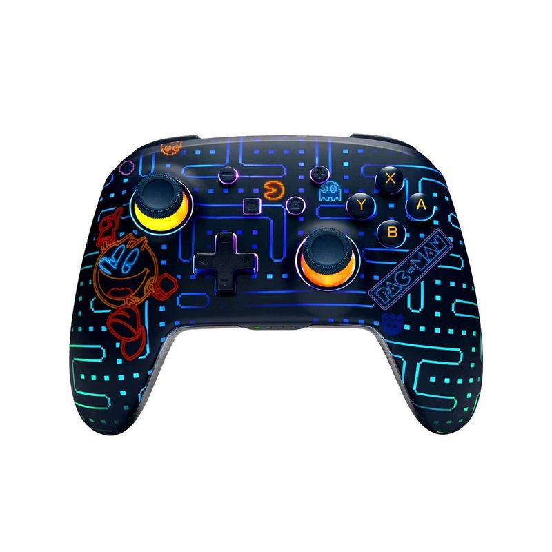 Control Inalámbrico para Nintendo Switch con Iluminación LED Diseño Pac-Man Retro
