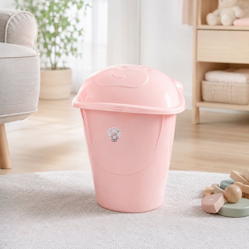 Cesta para Ropa Infantil con Tapa de 5 Litros Color Rosado