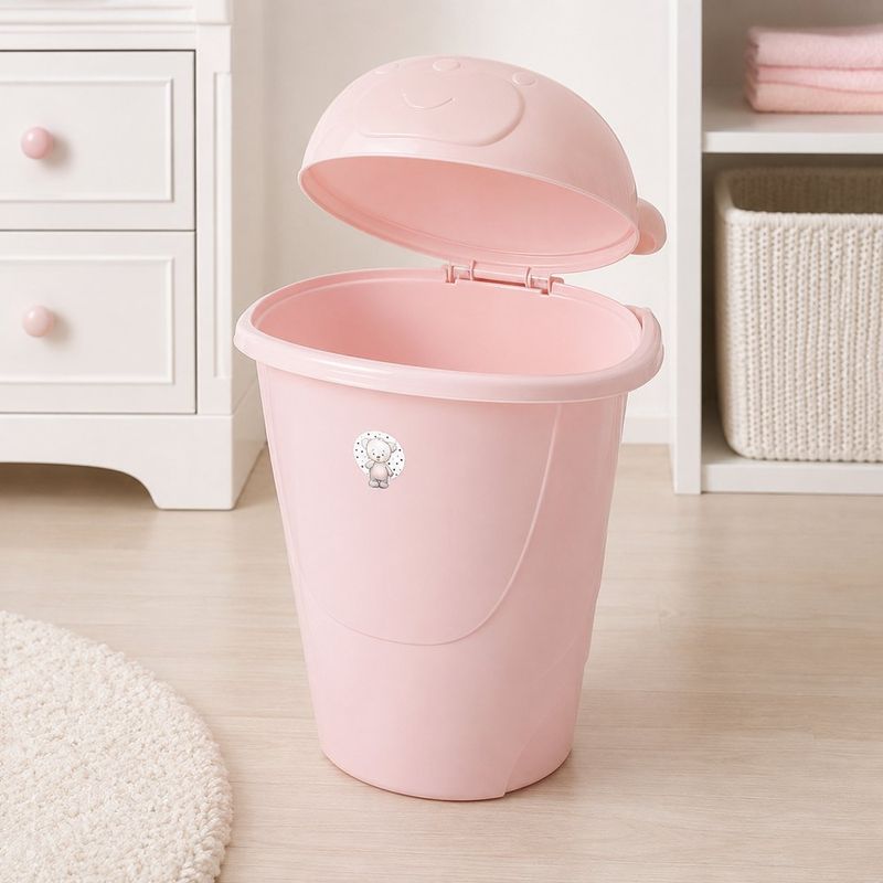 Cesta para Ropa Infantil con Tapa de 5 Litros Color Rosado