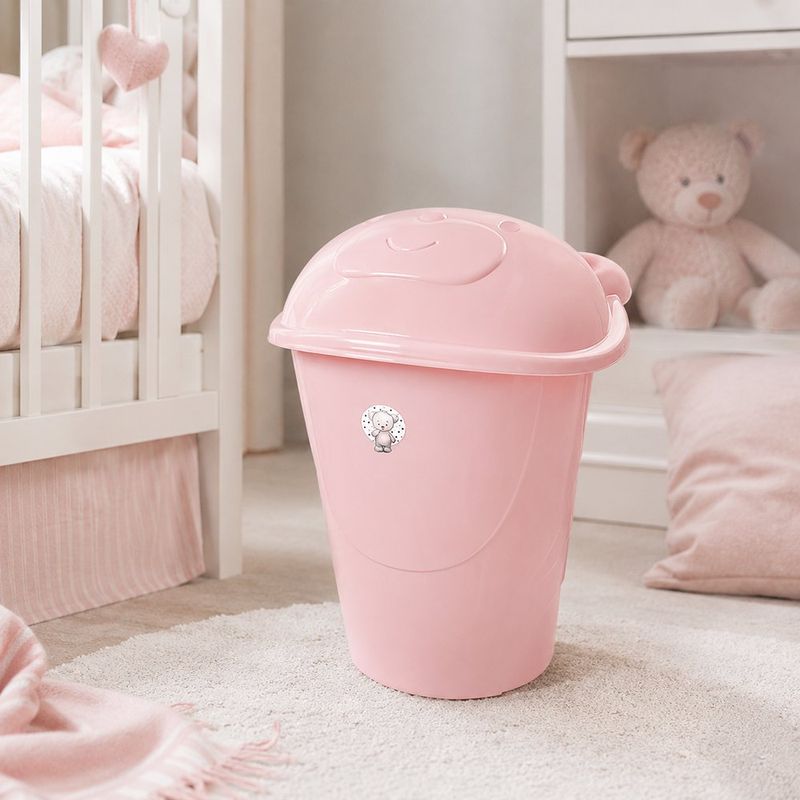 Cesta para Ropa Infantil con Tapa de 5 Litros Color Rosado