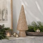 Árbol Navideño Decorativo de Vidrio Beige Sólido