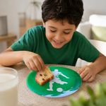 Plato para Postre de Melamina 20 Cm Diseño Mundial Silueta de Jugador de Fútbol