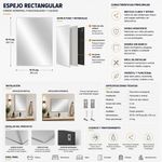 Espejo Rectangular sin Marco con Bordes Pulidos 40x50 Cm