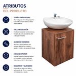 Mueble de Baño Empotrable con Lavamanos Equipado Color Café 40 Cm