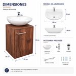 Mueble de Baño Empotrable con Lavamanos Equipado Color Café 40 Cm