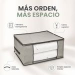 Bolsa para Ropa con Ventana Transparente y Cierre Superior 60x45x30 Cm Color Gris