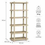 Estante de Plástico con 6 Repisas Capacidad 300 lb Color Beige