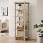 Estante de Plástico con 6 Repisas Capacidad 300 lb Color Beige