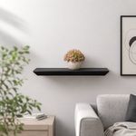 Repisa Flotante Decorativa de Madera Negra de 45.7 cm con Soporte