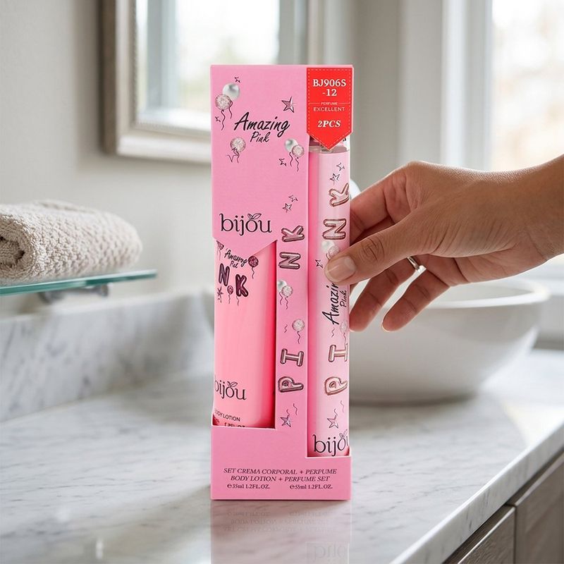 Set de Crema Corporal + Perfume Amazing Girl Pink 35 mL