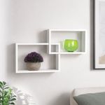 Set de 2 Repisas Intercaladas de Madera Blancas de 49.5 cm