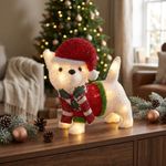 Figura Navideña de Perrito con Luces LED para Exterior e Interior