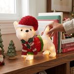 Figura Navideña de Perrito con Luces LED para Exterior e Interior
