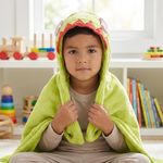 Frazada Infantil con Capucha de Duende Navideño Tela Suave con Guantes Integrados Verde