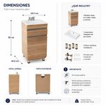 Vanity de Piso Aluvia de Madera Aglomerada con Lavamanos de Porcelana Integrado Café 45 Cm
