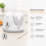 Procesador y Vaporera de Alimentos para Bebé 2 en 1 con Capacidad de 230 mL y Cuchilla de Acero Inoxidable