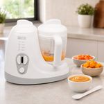 Procesador y Vaporera de Alimentos para Bebé 2 en 1 con Capacidad de 230 mL y Cuchilla de Acero Inoxidable