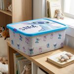 Caja Organizadora de 13 L Diseño Stitch and Angel Plástico Resistente con Cierre de Clip