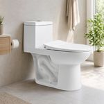 Sanitario de Una Pieza Equix II Porcelana con Descarga 4.8 L Botón Sencillo y Cierre Suave
