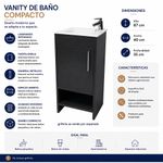 Vanity de Piso Aluvia Esencial de Madera Aglomerada con Lavamanos de Porcelana Negro 40 Cm
