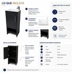 Vanity de Piso Aluvia Esencial de Madera Aglomerada con Lavamanos de Porcelana Negro 40 Cm