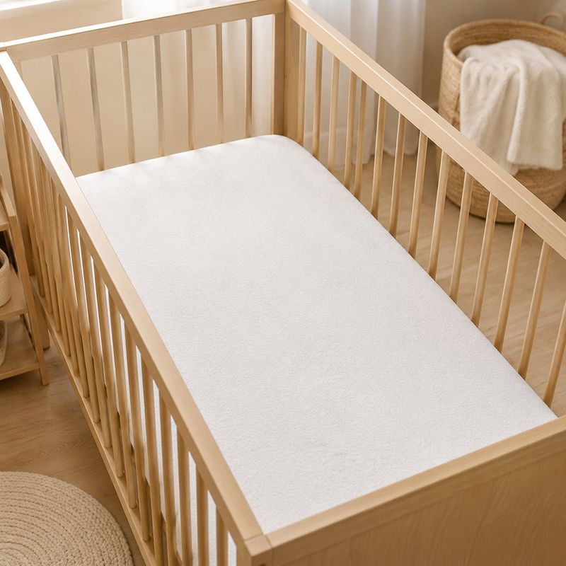 Sábana Cobertora 60 x 120 Cm para Colchón de Cuna con Ajuste Práctico Blanca
