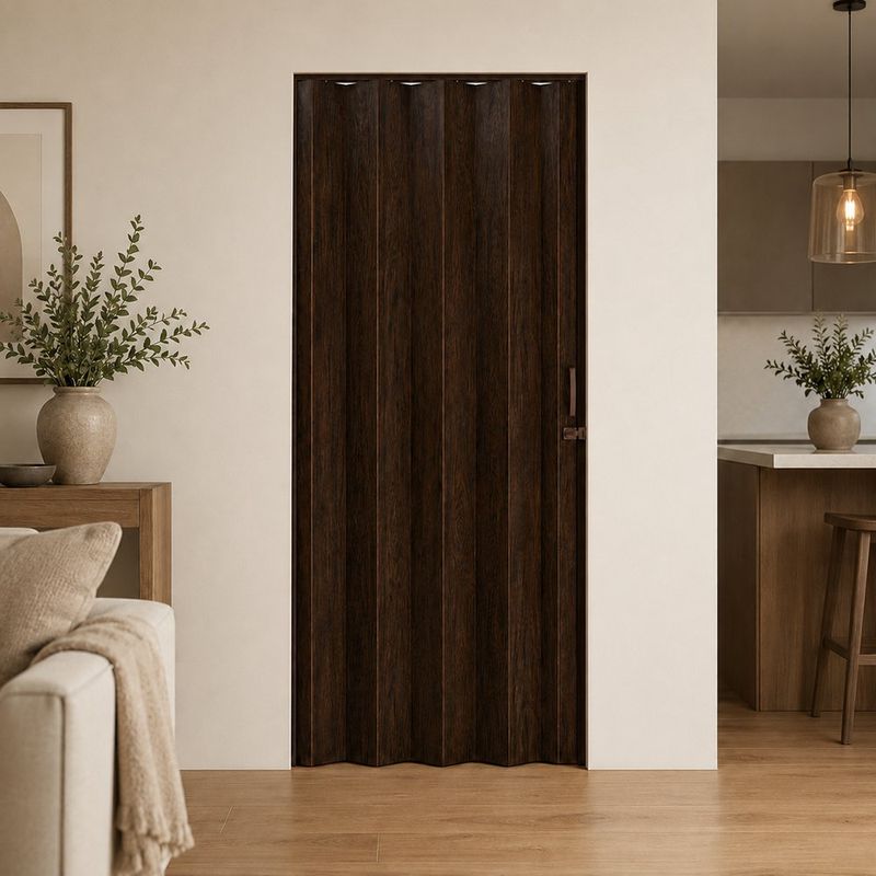 Puerta Plegable Color Nogal para Interiores 90X210 Cm