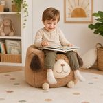 Sofá Infantil Diseño de Perro con Orejas Color Café para Cuartos y Salas de Juego