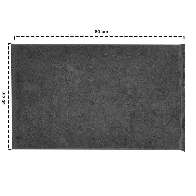 Alfombra de Baño de Algodón 50 x 80 cm Color Gris Oscuro
