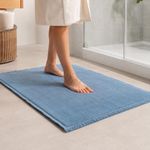 Alfombra de Baño de Algodón 50 x 80 cm Color Azul Humo