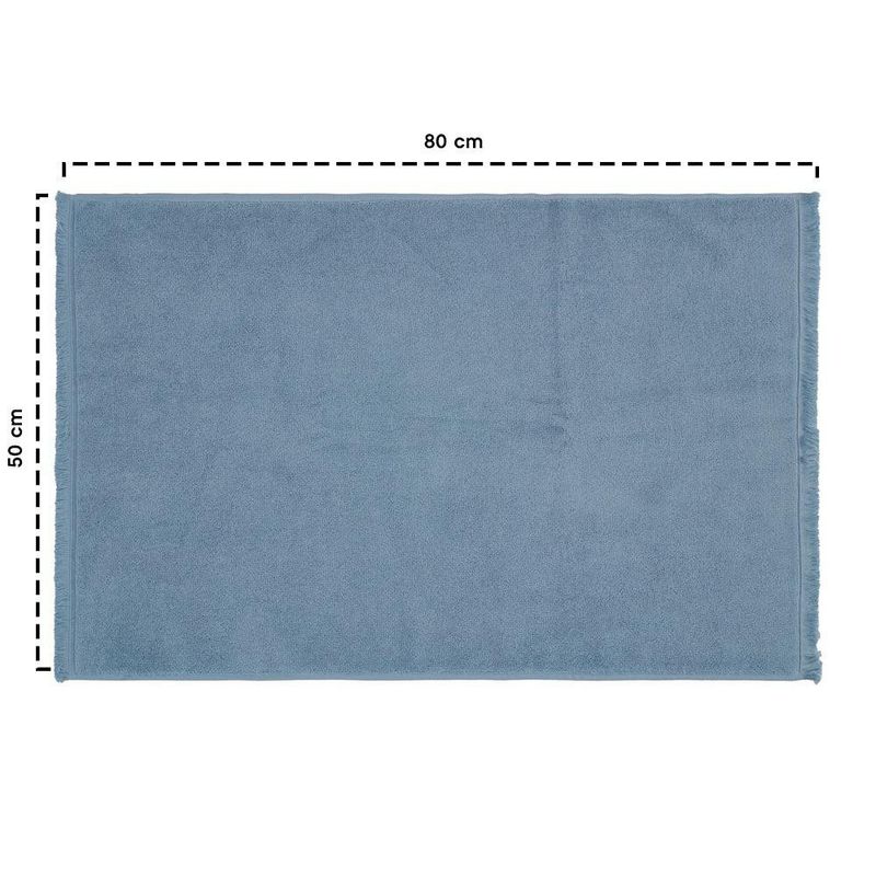 Alfombra de Baño de Algodón 50 x 80 cm Color Azul Humo