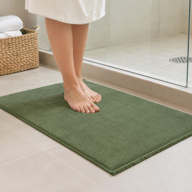 Alfombra de Baño de Algodón 50 x 80 cm Color Verde Claro