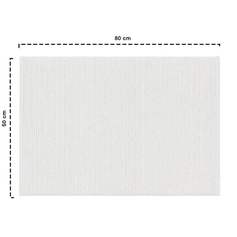 Alfombra de Baño Absorbente de Bambú y Algodón 50 x 80 cm Color Blanco
