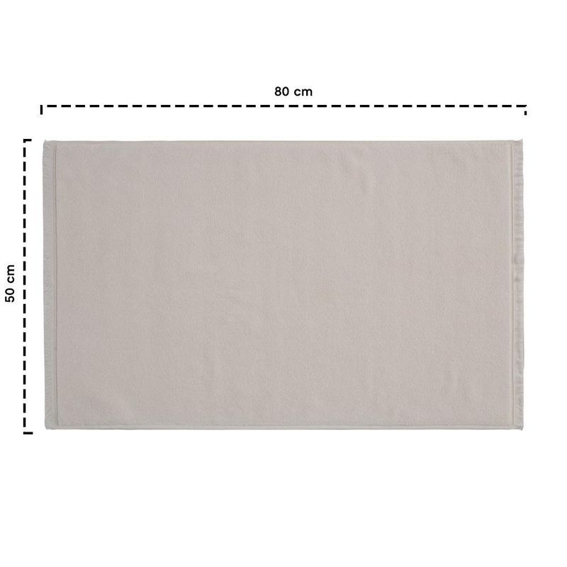 Alfombra de Baño de Algodón 50 x 80 cm Color Gris Diseño Liso