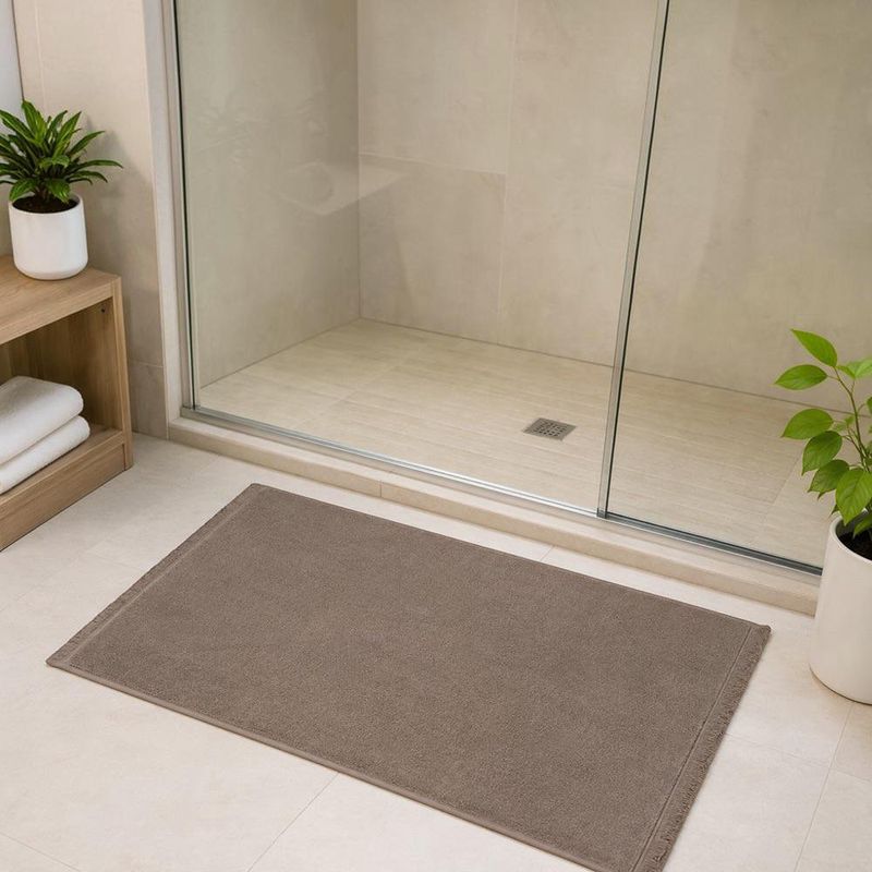 Alfombra de Baño de Algodón 50 x 80 cm Color Taupe