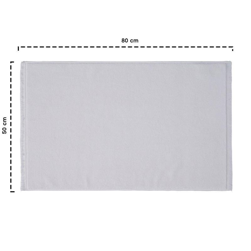 Alfombra de Baño de Algodón Diseño Liso 50 x 80 cm Color Blanco