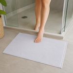 Alfombra de Baño de Algodón Diseño Liso 50 x 80 cm Color Blanco