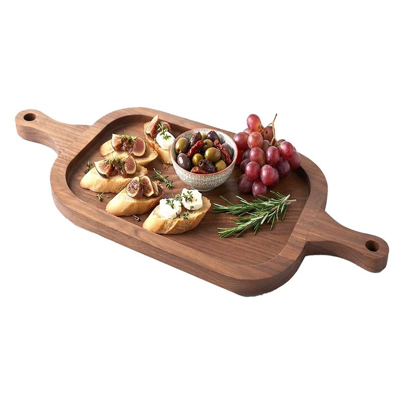 Bandeja Grande para Servir de Madera con 2 Mangos