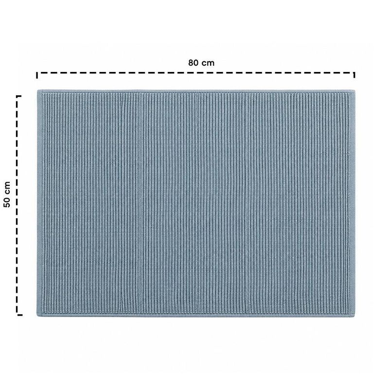 Alfombra de Baño Absorbente de Bambú y Algodón 50 x 80 cm Color Azul