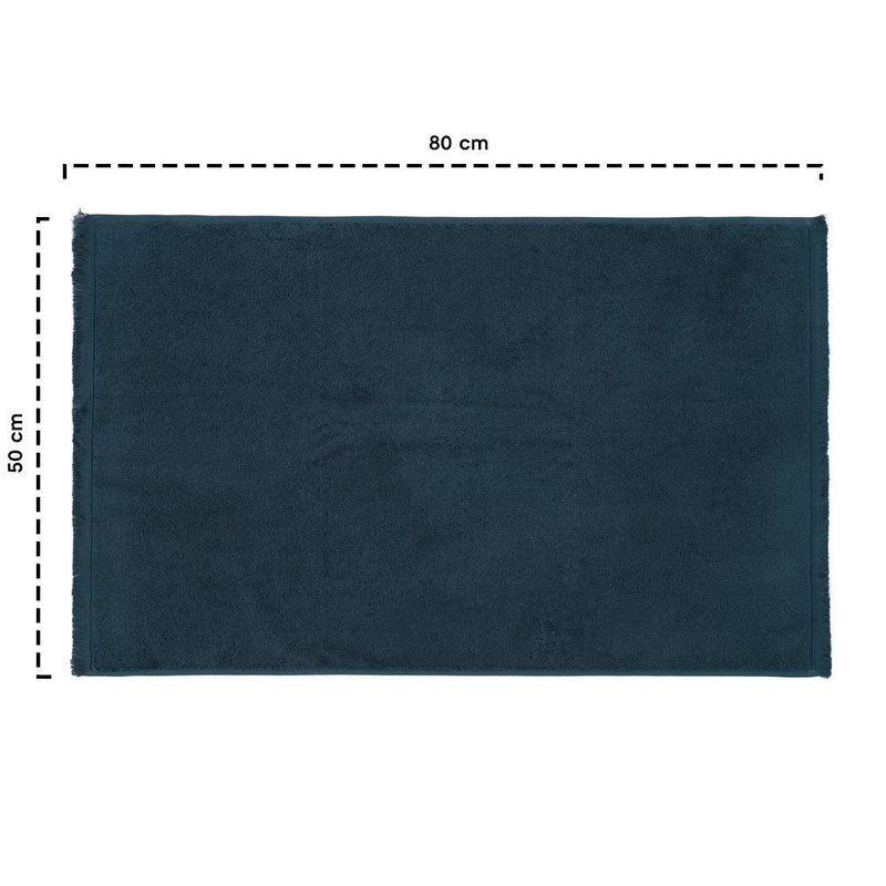 Alfombra de Baño de Algodón 50 x 80 cm Color Azul Oscuro