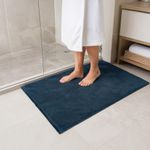 Alfombra de Baño de Algodón 50 x 80 cm Color Azul Oscuro