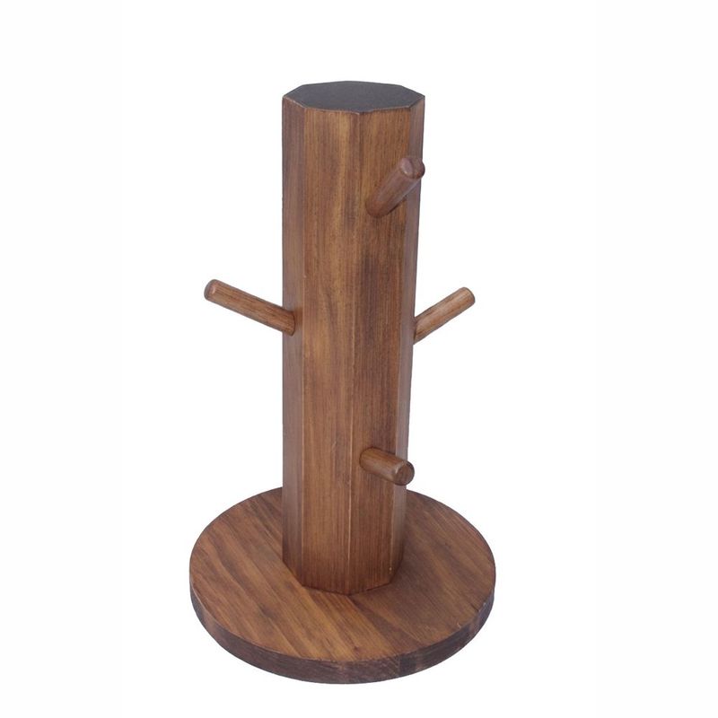 Exhibidor para Tazas de Madera con 6 Ganchos